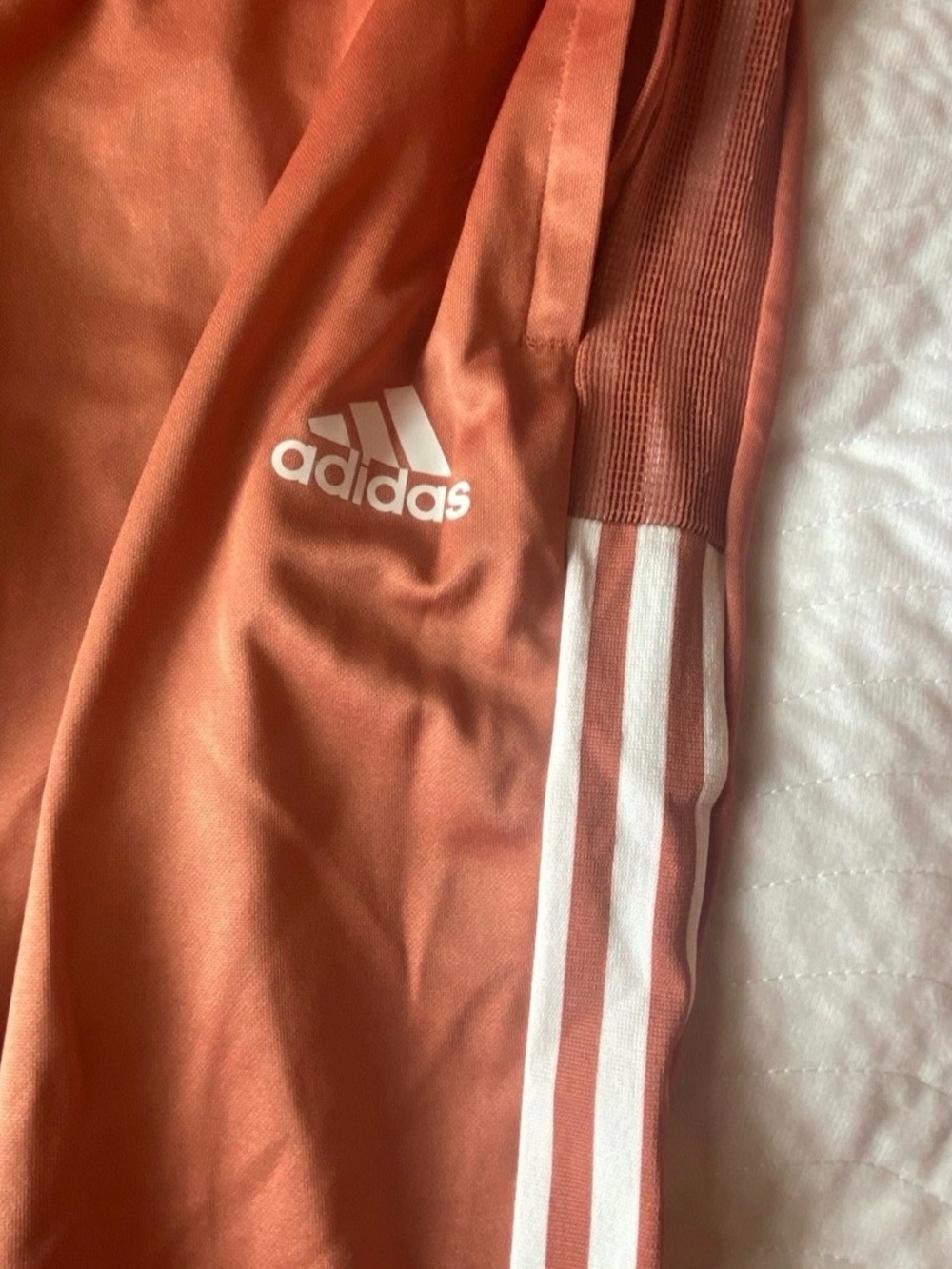 adidas Orange Joggers with White Side Stripes - Picture 2 of 10